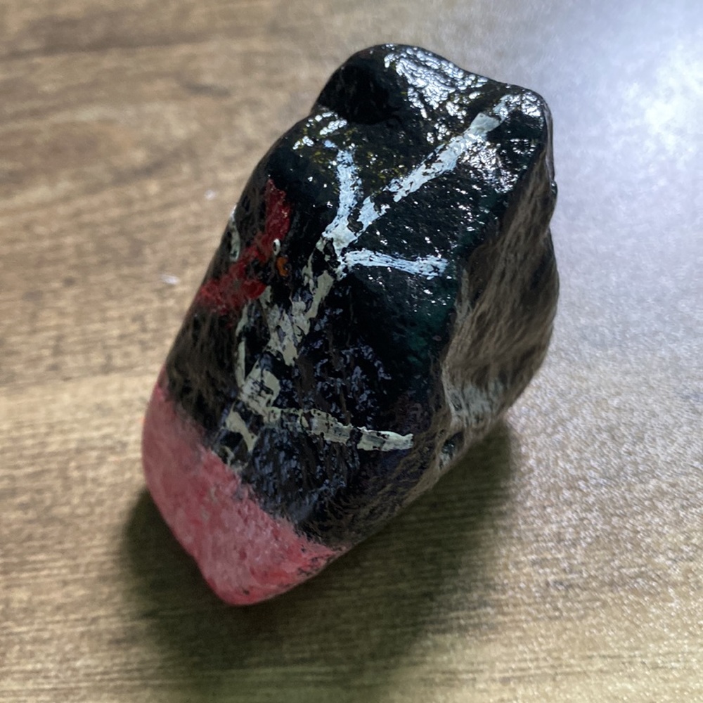 CARDINAL on birch tree hand crafted painted stone garden rock home decor - Picture 3 of 7